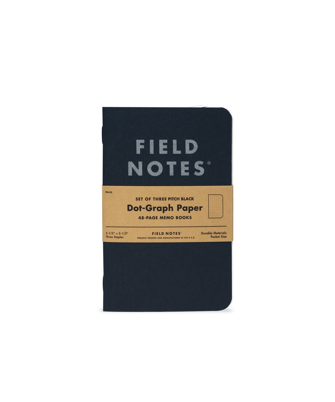 Pitch Black Memo Book - Ruled