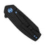 Mini Warrior Folder - DLC/Carbon Fiber "Electric Blue" Serrated