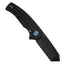 Mini Warrior Folder - DLC/Carbon Fiber "Electric Blue" Serrated