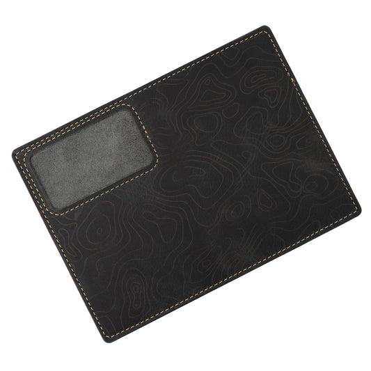 Large Service Mat - Black Leather Topo