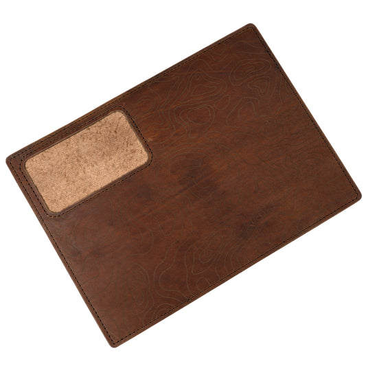 Large Service Mat - Brown Leather Topo