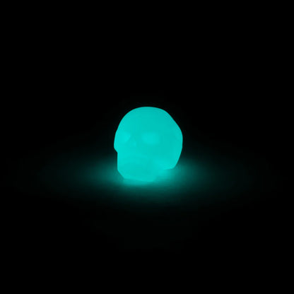 Skull Glow Bead - Silicone Blue